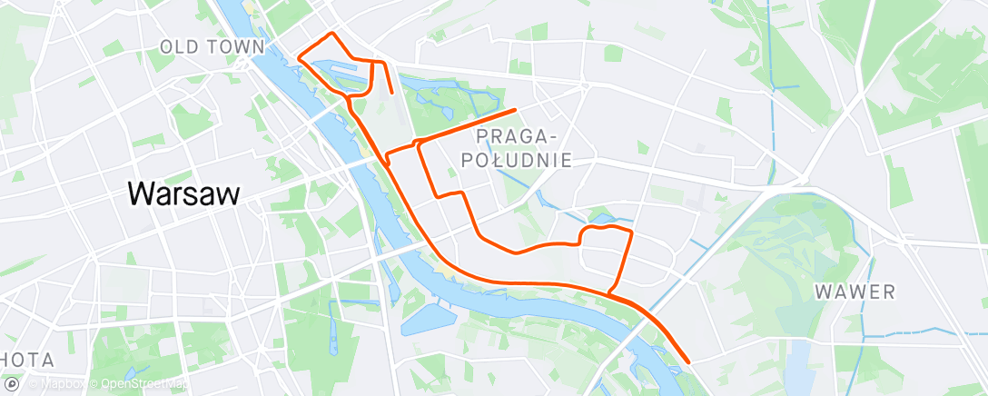 Map of the activity, Półmaraton Praski