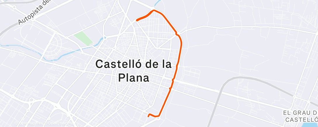 Map of the activity, Carrera de mañana
