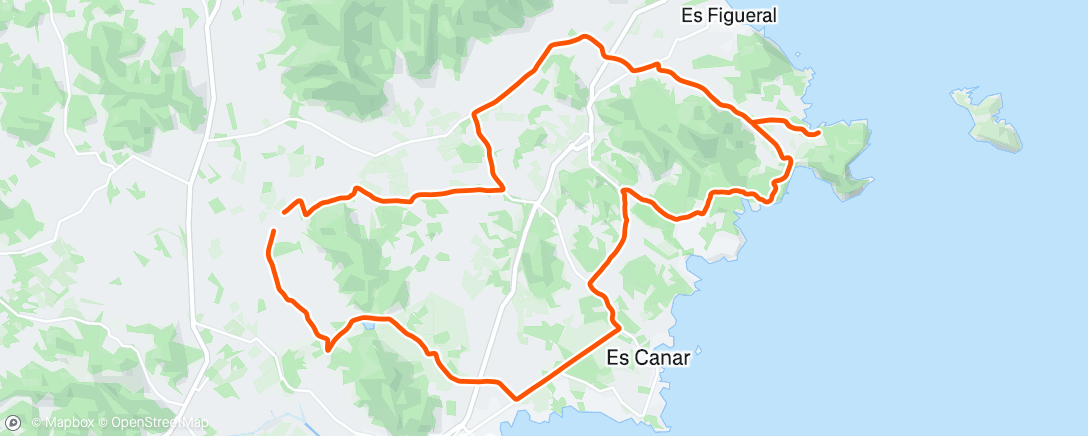 Map of the activity, Evening Ride