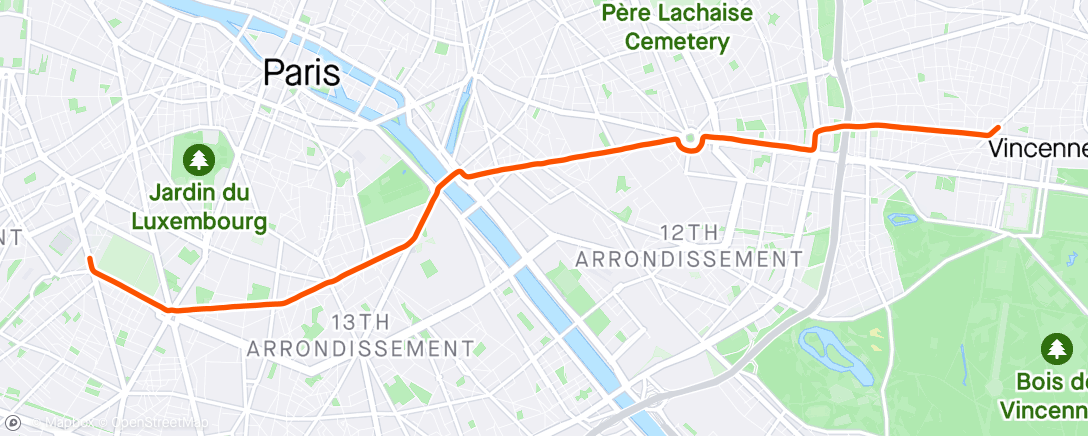 Mapa da atividade, Sortie vélo dans l'après-midi