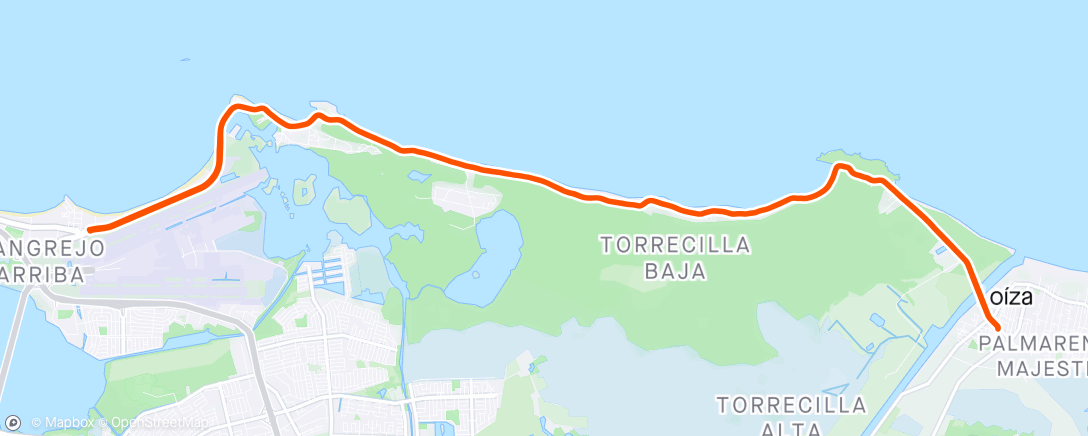 Map of the activity, Isla Verde Cocotero