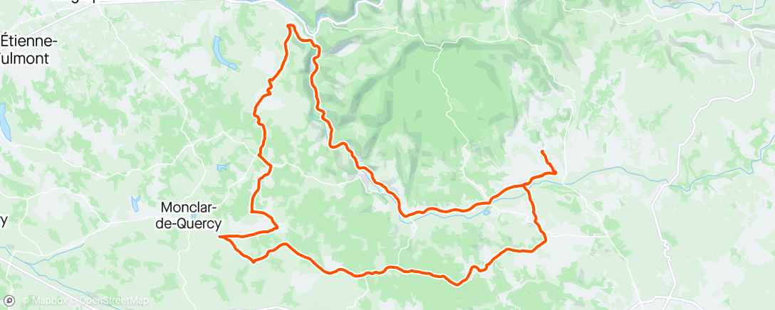 Map of the activity, Vélo route matinale