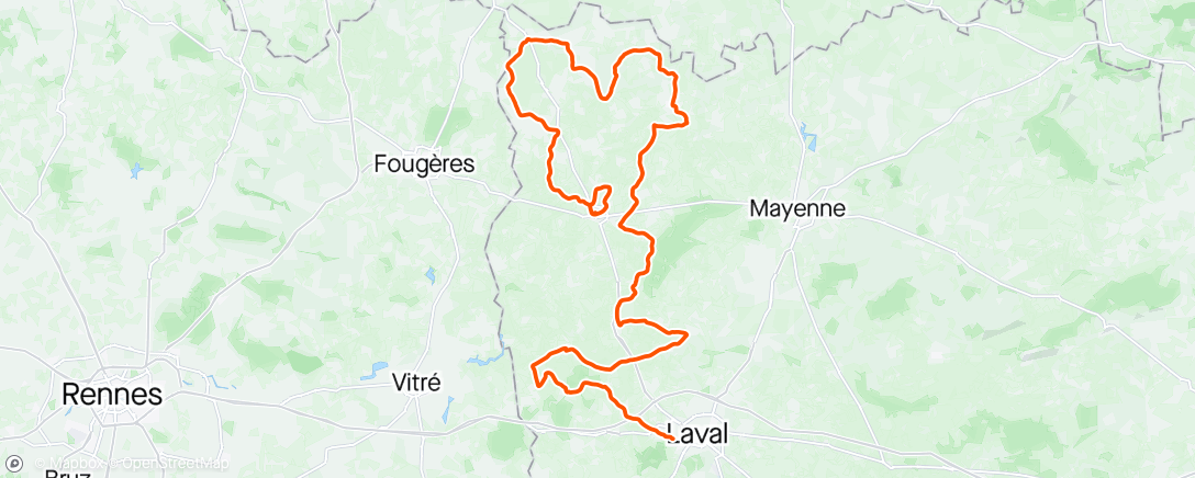 Map of the activity, Boucle de la Mayenne stage 1