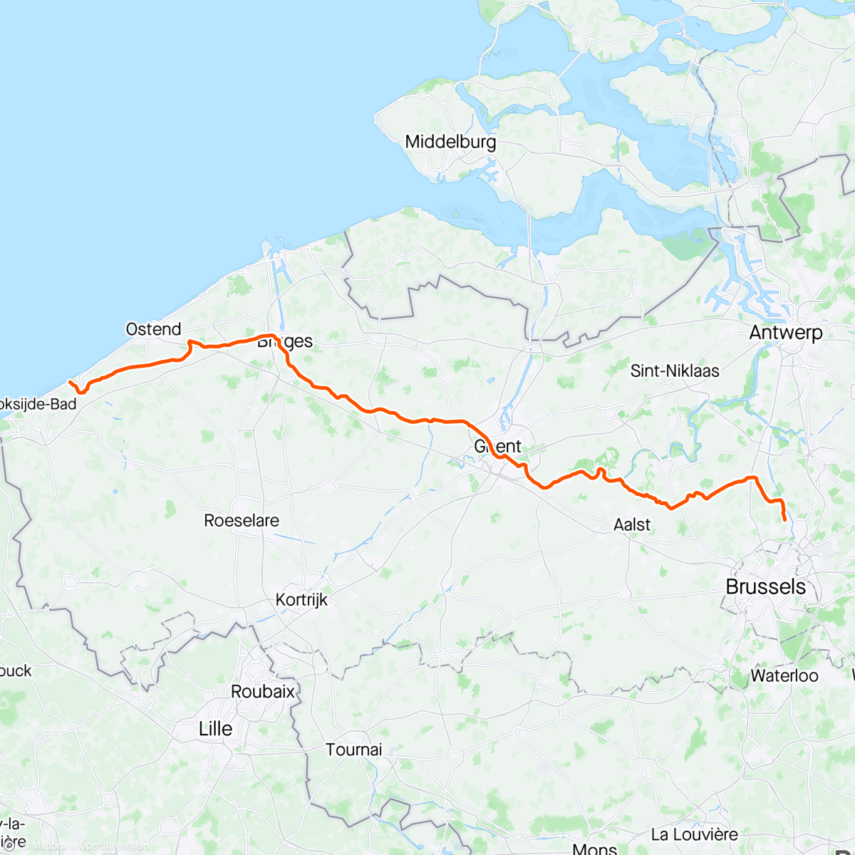 Map of the activity, Soloritje naar Nieuwpoort 🚴‍♂️🌥️🌊