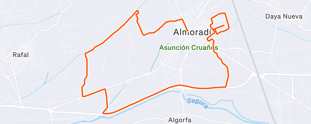 Карта физической активности (Carrera a la hora del almuerzo)