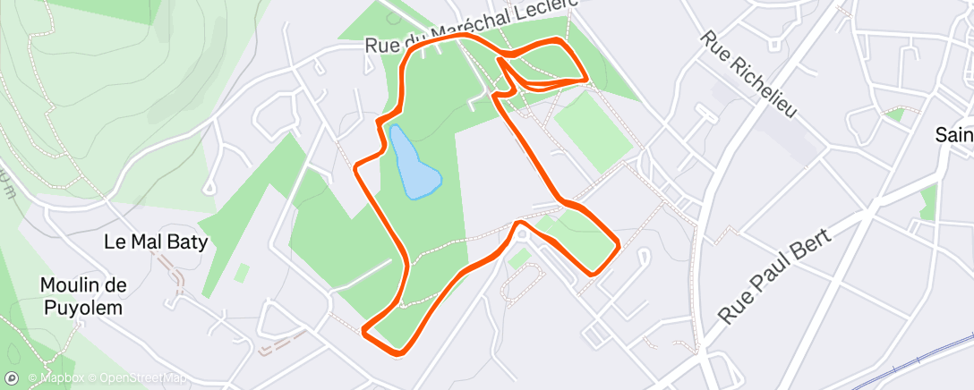 Map of the activity, Morning Run