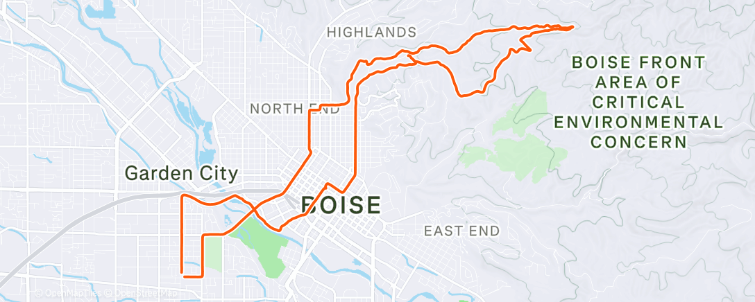 Map of the activity, Afternoon Mountain Bike Ride