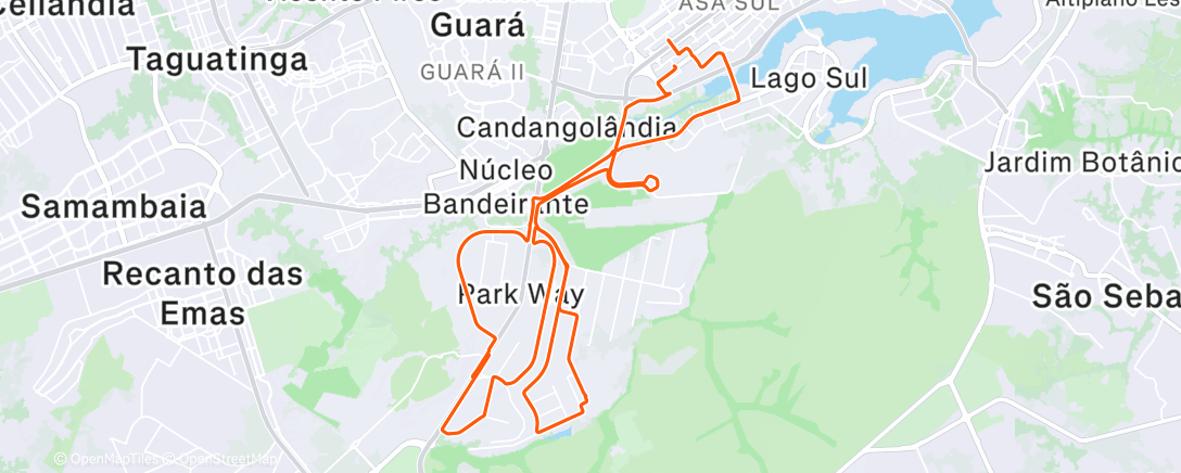 Map of the activity, Pedalada matinal