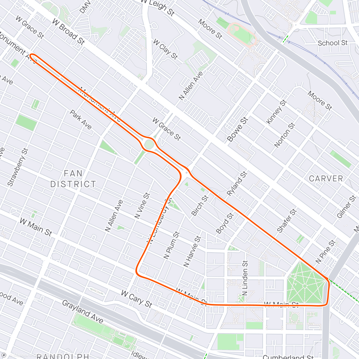 Mapa de la actividad, Zwift - Sevens in Richmond