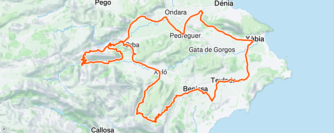 Map of the activity, Dia 9 - Cofidis Team (Denia)