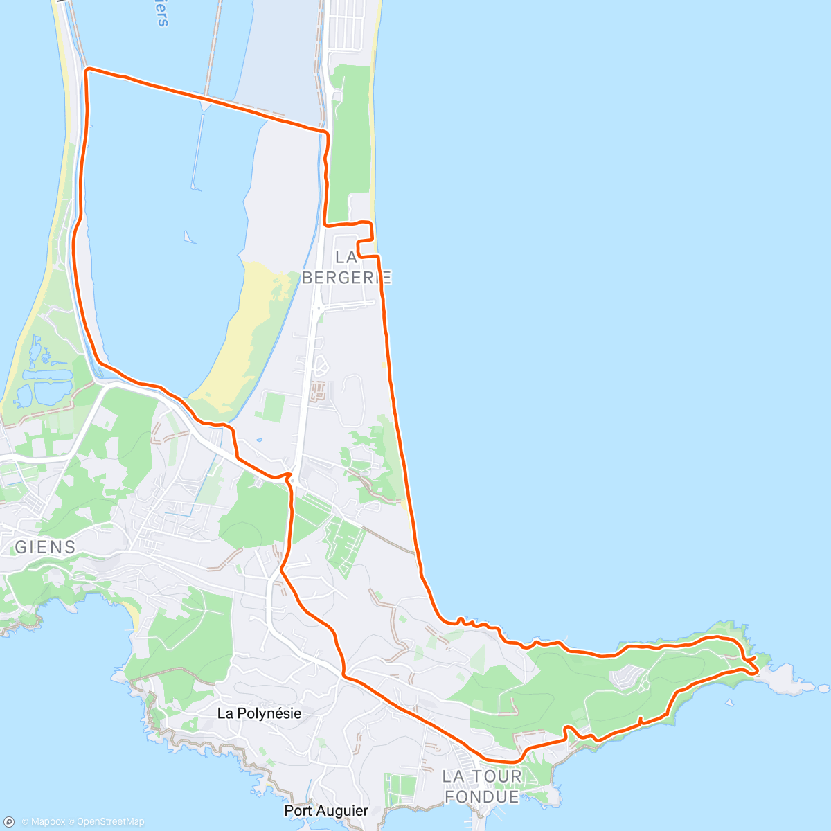 Map of the activity, Afternoon Trail Run