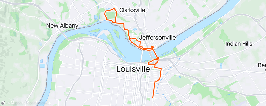 Map of the activity, Training for Bourbon Bluegrass ride with Kel and Ash