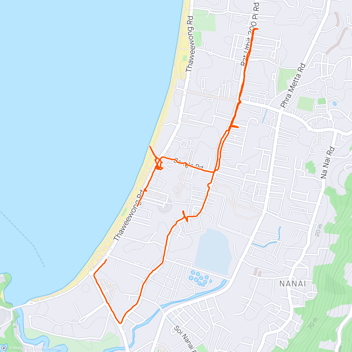 Map of the activity, Little Patong walk with some hydration