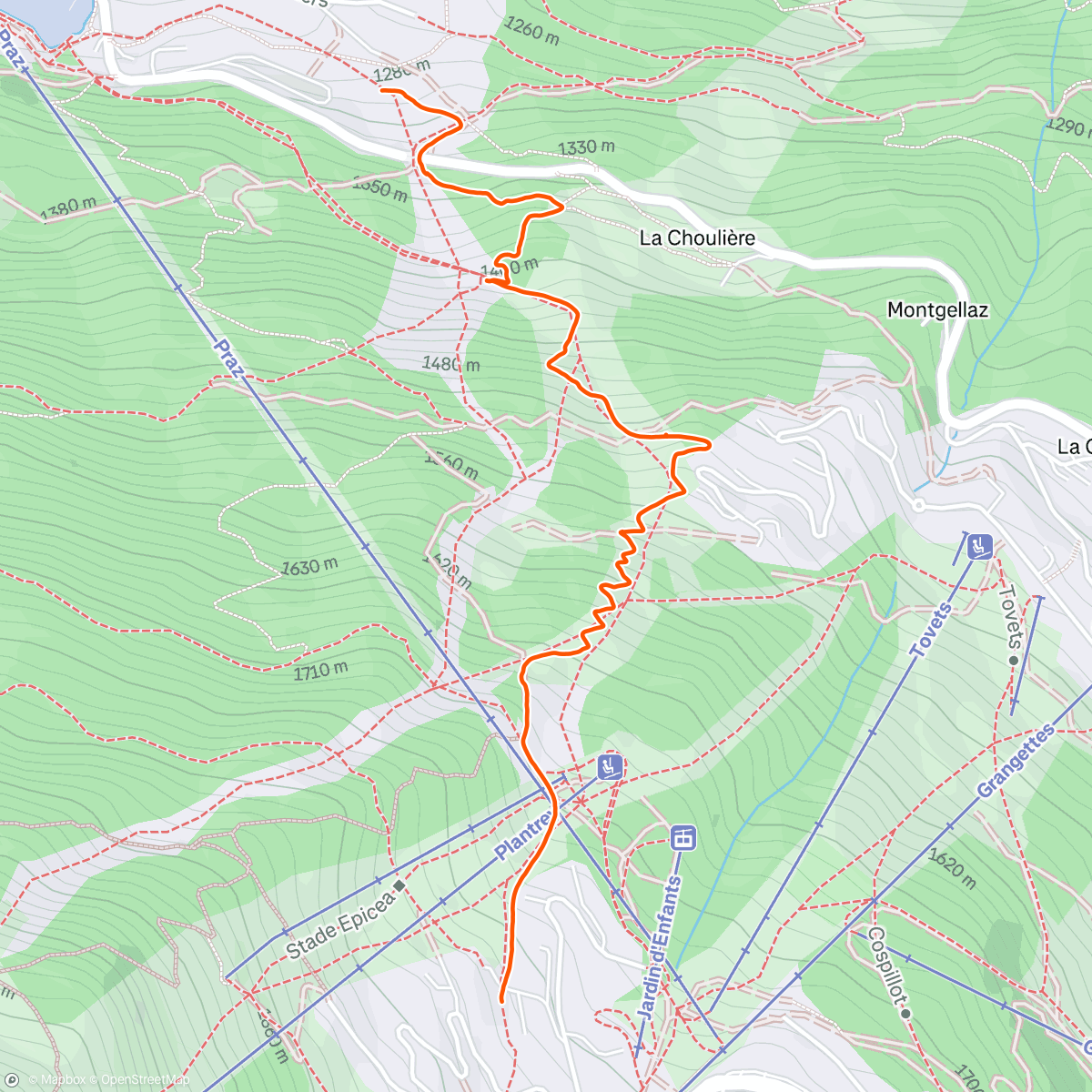 Map of the activity, Afternoon Backcountry Ski