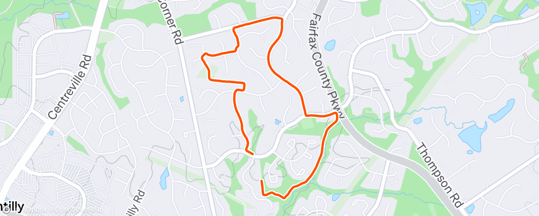Map of the activity, Afternoon Walk