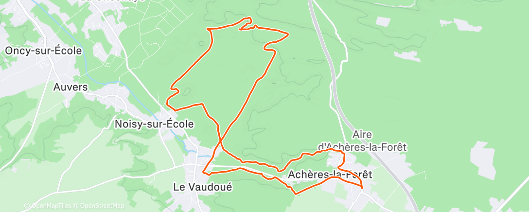 Map of the activity, Dimanche - Achères - 20 km