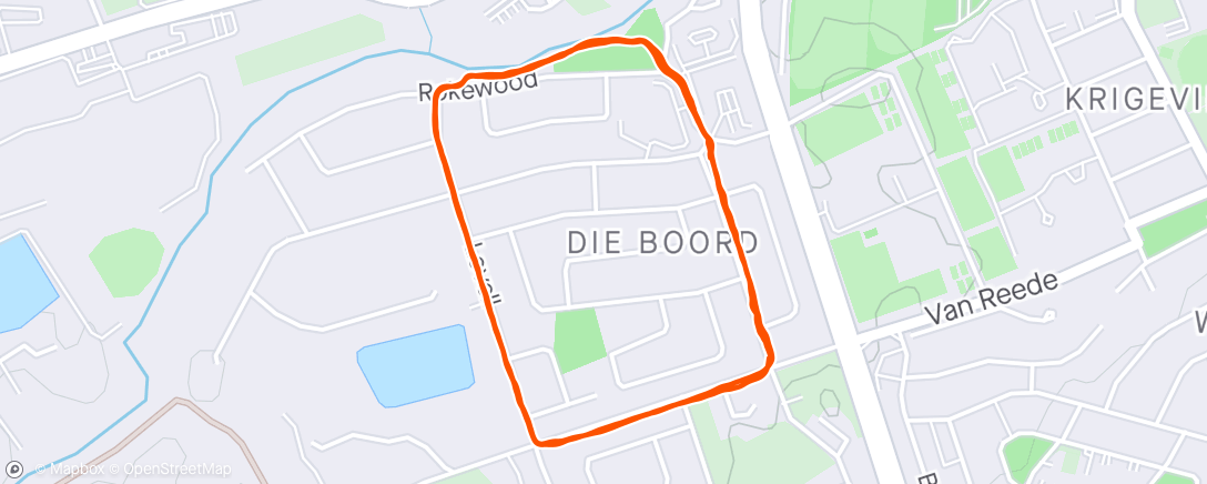 Map of the activity, Post Bike Run