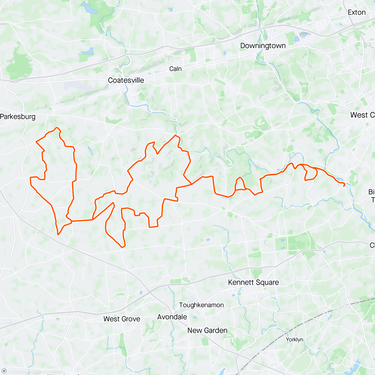 Kaart van de activiteit “Brandywine Roubaix 2024”