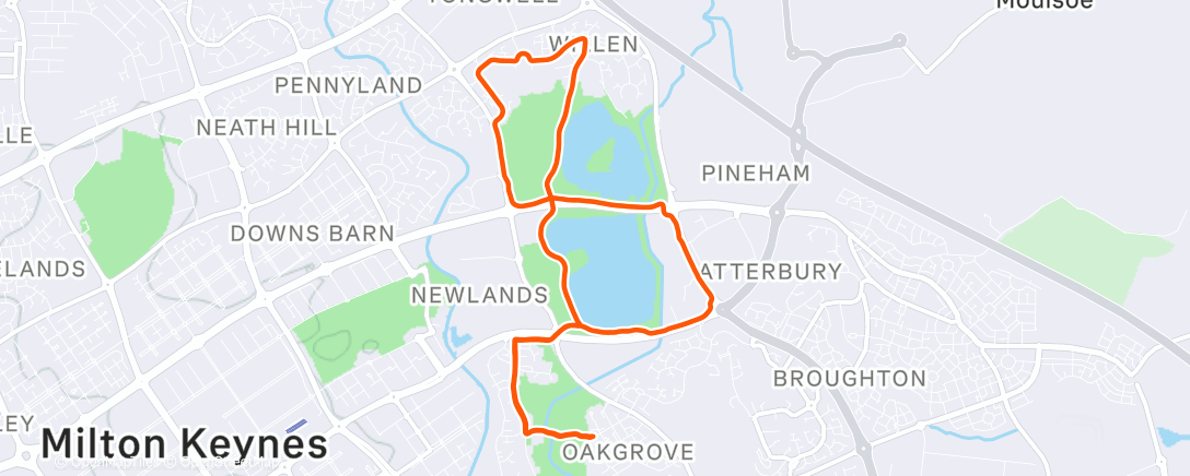 Map of the activity, Afternoon Run