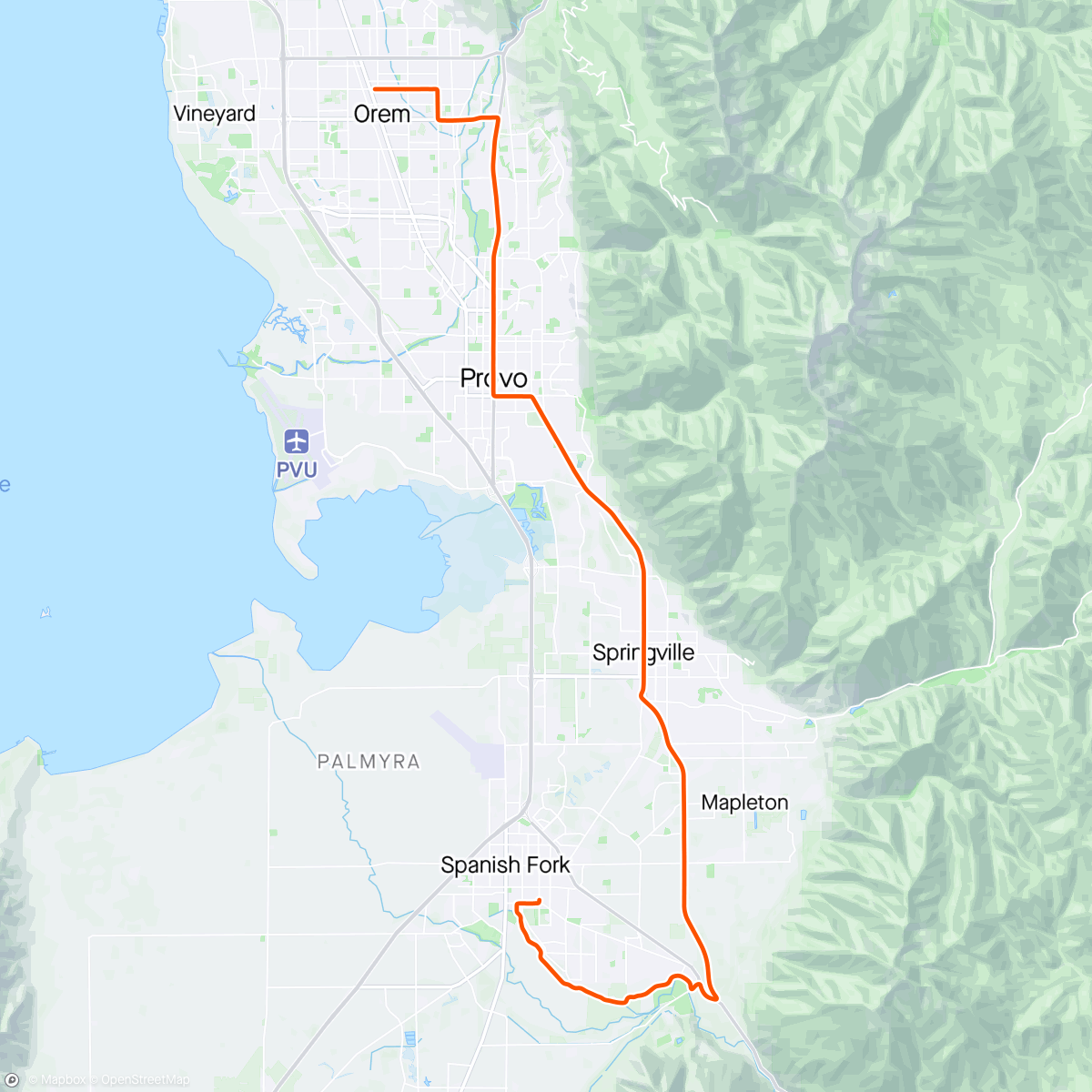 Map of the activity, Longer Ride Home From Work