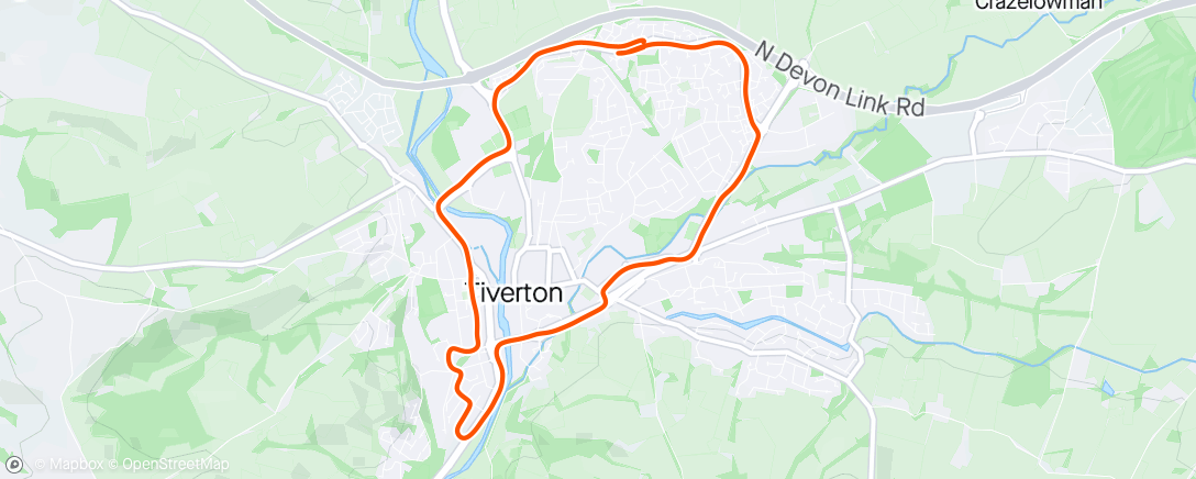 Map of the activity, Run with Andy & Kev