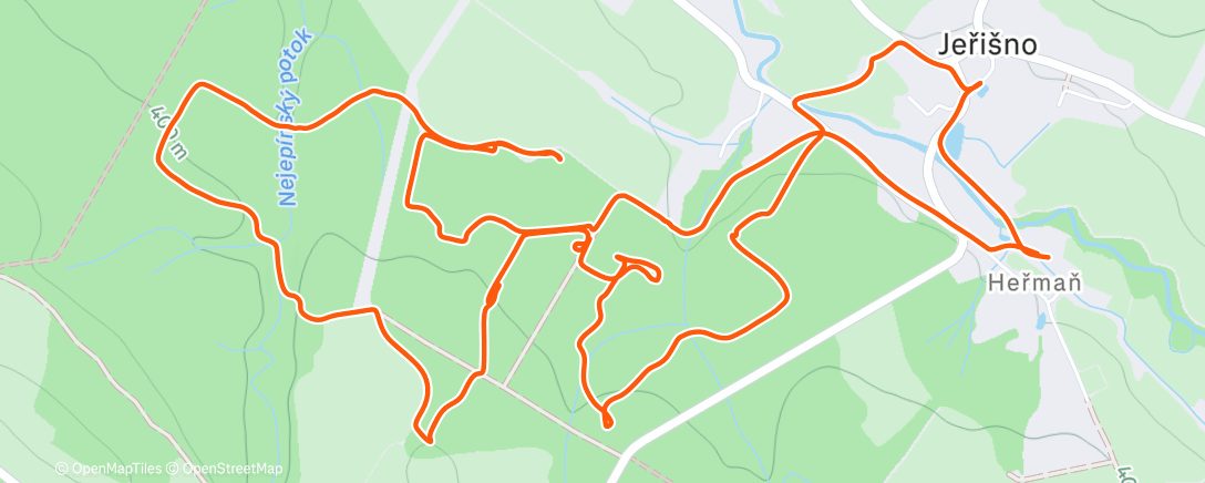 Map of the activity, Hustníkovo zakončení