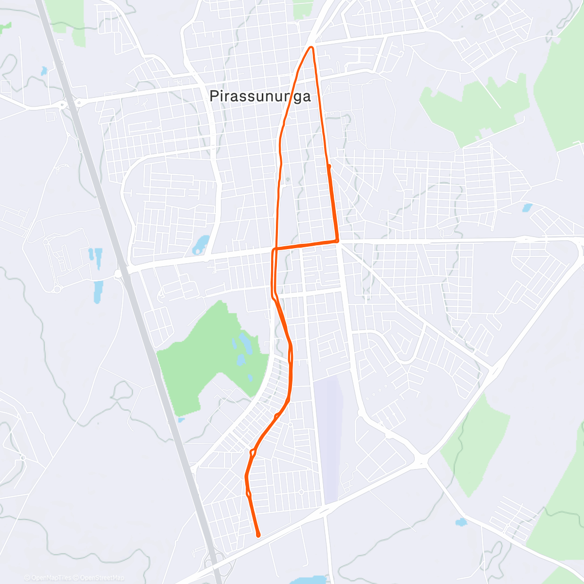 Map of the activity, Pedalada matinal