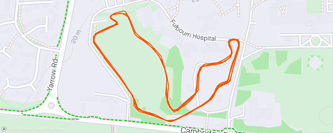 Map of the activity, Park run with N