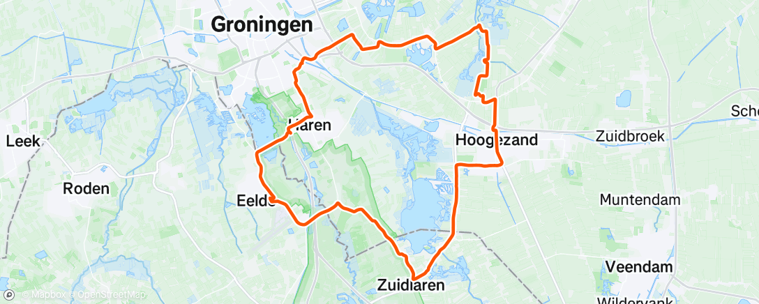 Map of the activity, Rondje op de racefiets