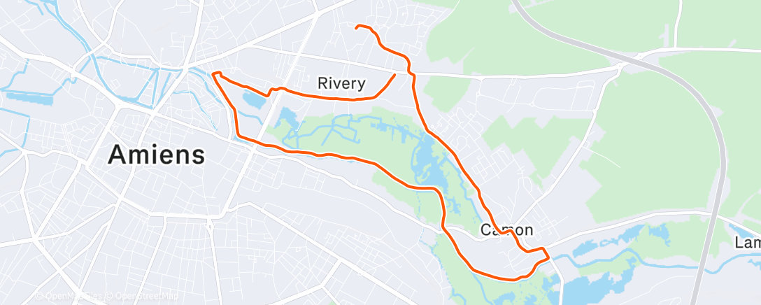 Map of the activity, Course à pied du midi