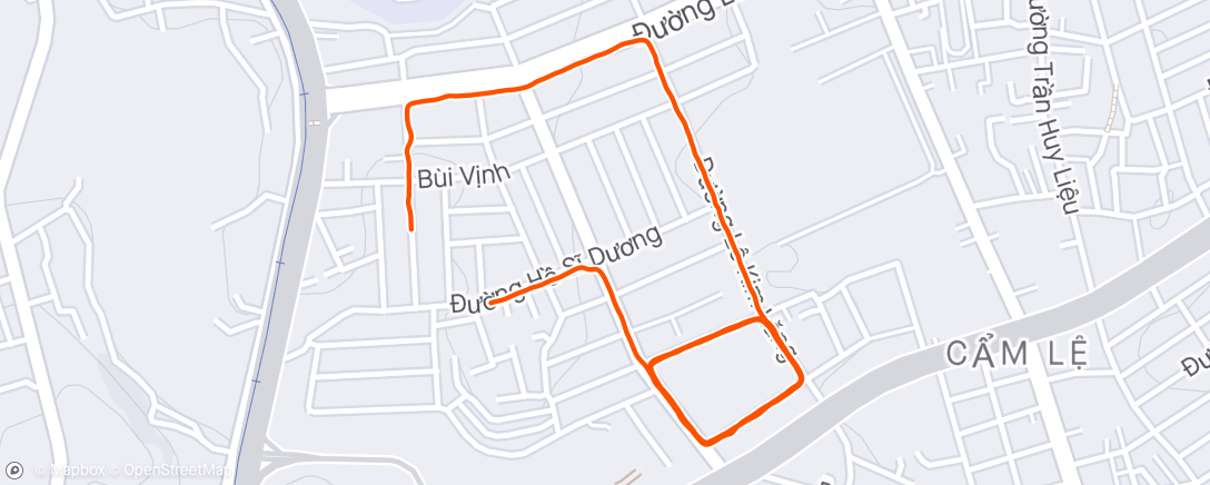 Map of the activity, Afternoon Run