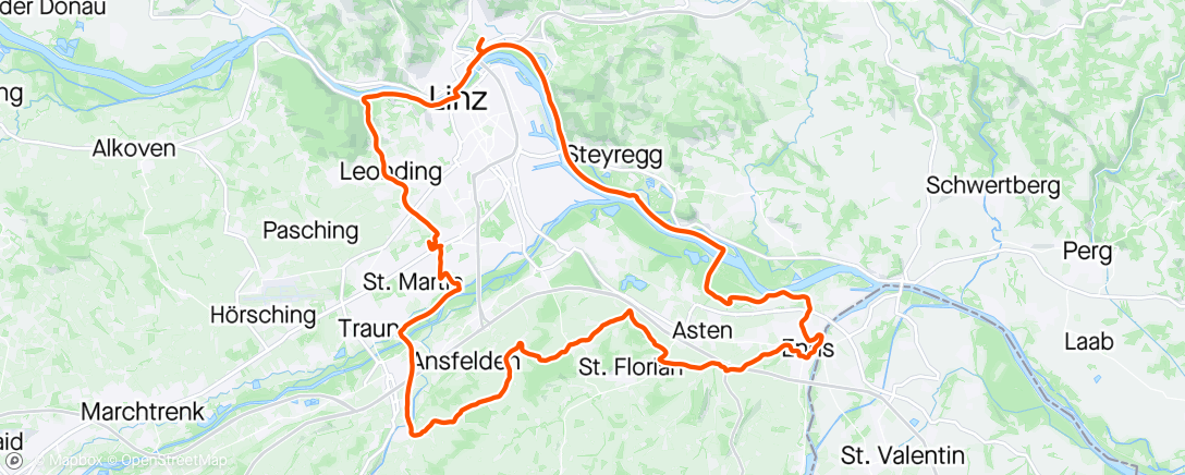 Map of the activity, RR Enns - Nettingsdorf -Leonding