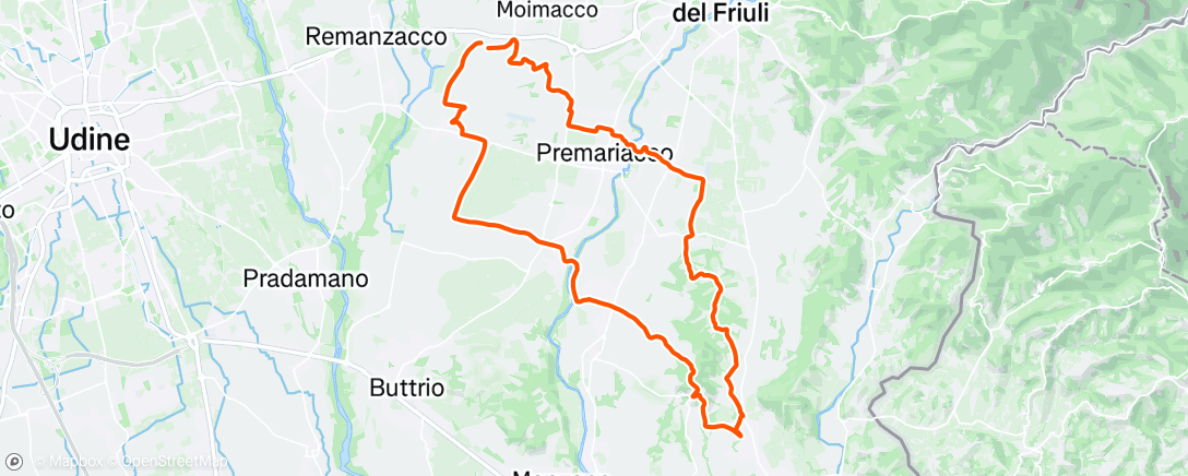 Map of the activity, Sessione di gravel biking serale