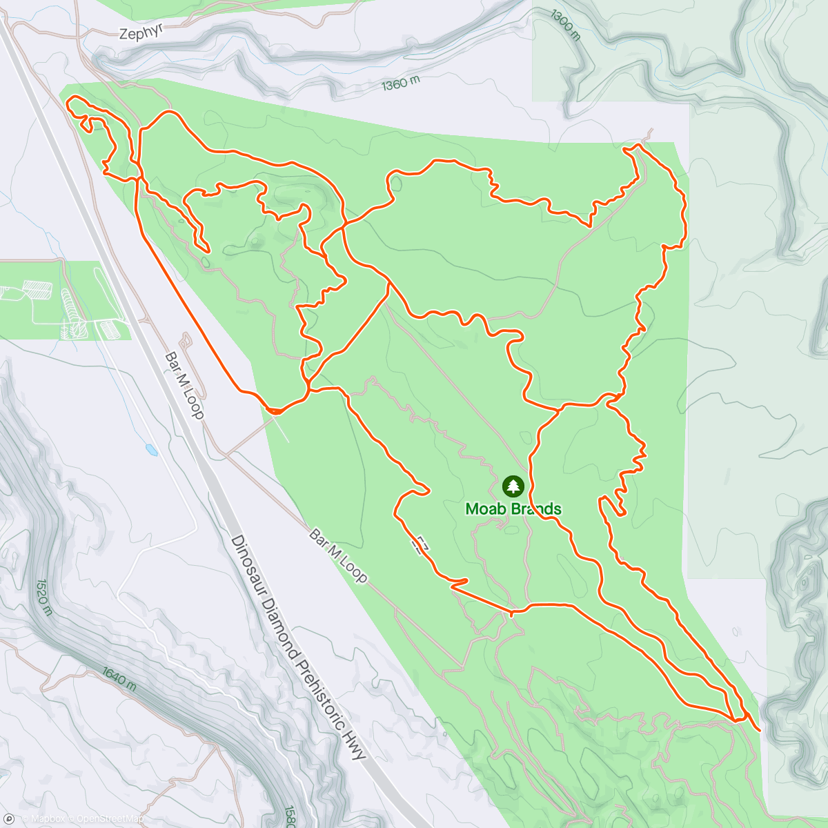 Mapa da atividade, Moab Mountain Bike