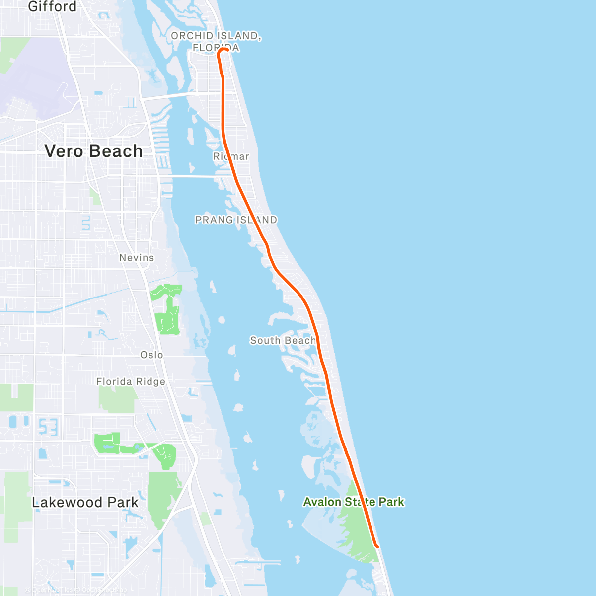 Map of the activity, VCC Avalon Beach A1A Saturday
