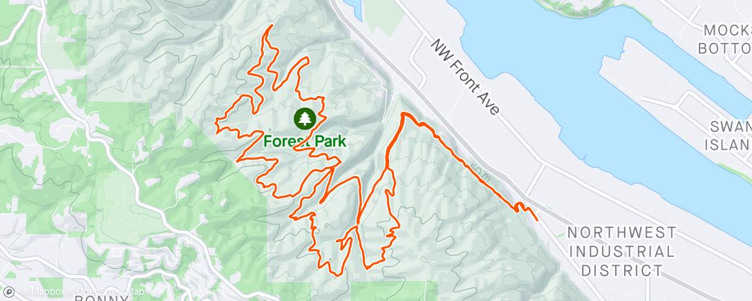 Map of the activity, Full moon in Forest Park