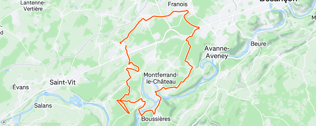 Map of the activity, Sortie VTT dans l'après-midi