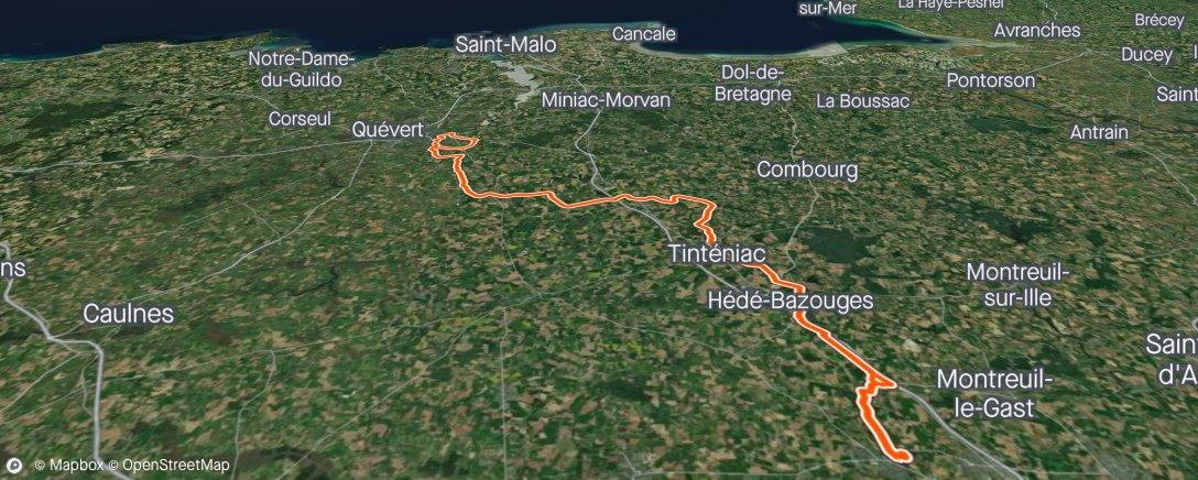Map of the activity, ☀️  100 km VTT