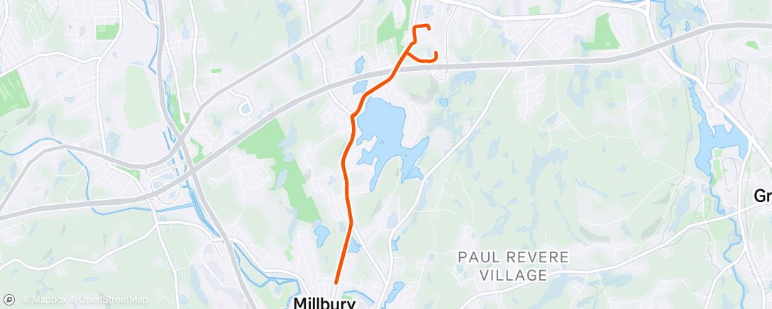 Map of the activity, Afternoon Run
