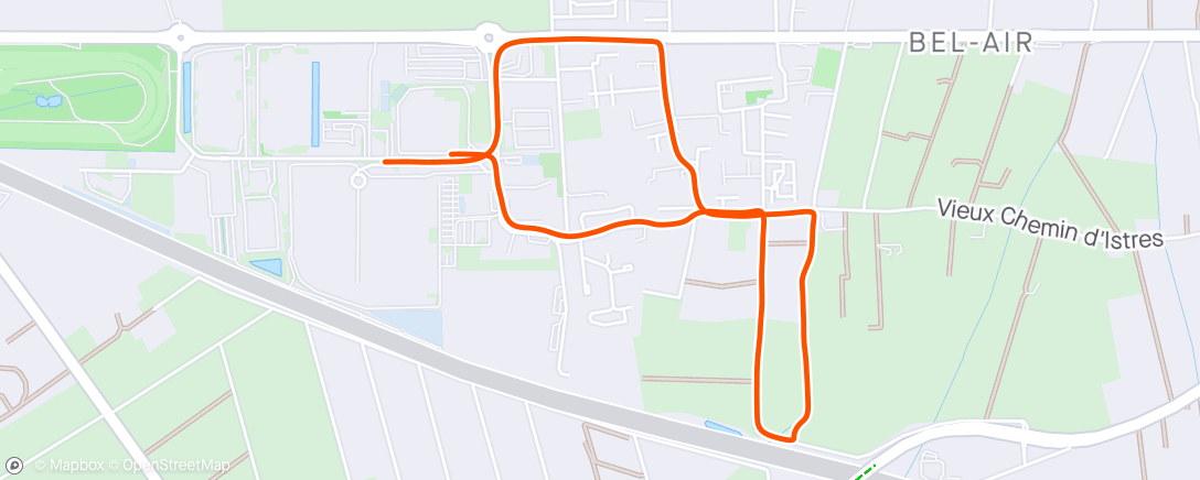 Kaart van de activiteit “Lunch Run”