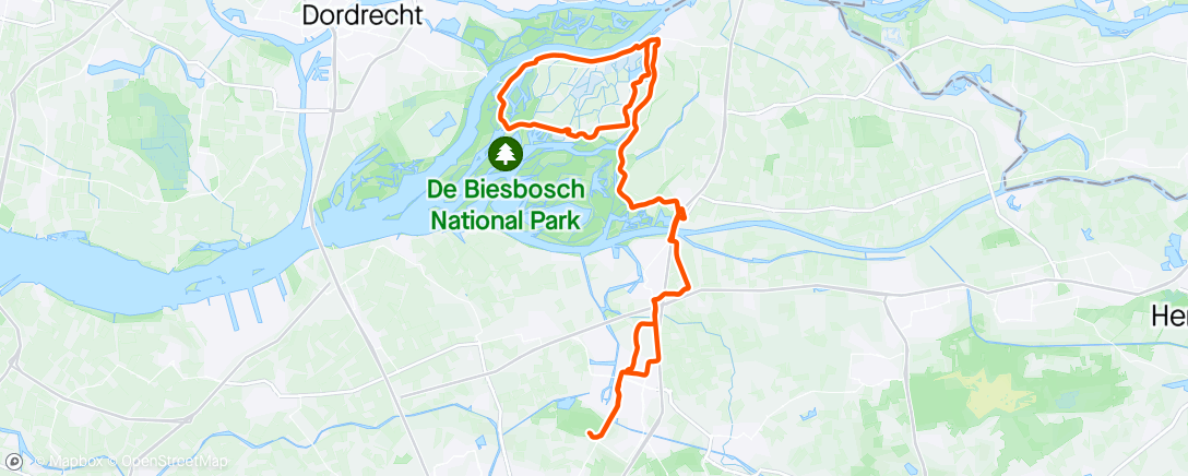Map of the activity, Rondje Biesbosch