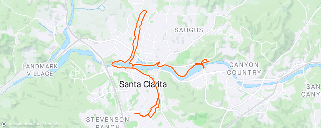 Map of the activity, Monday Ride