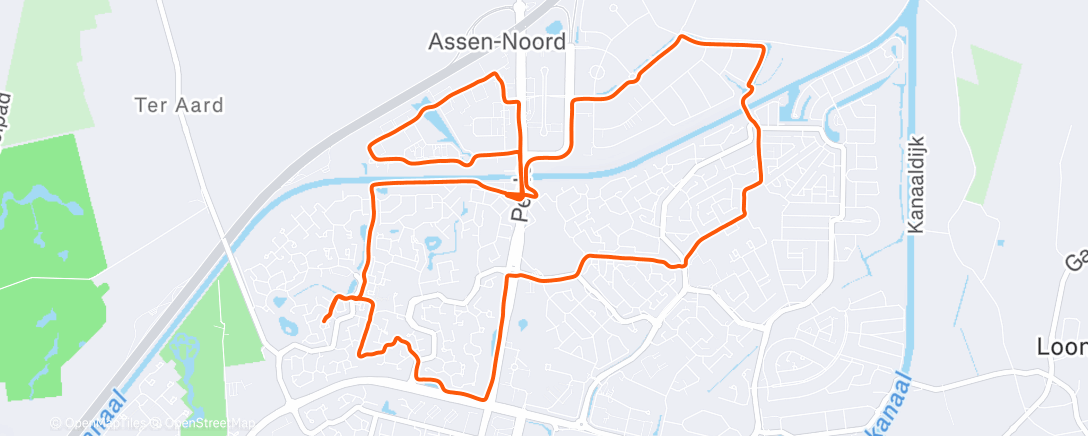 Map of the activity, Namiddagloop