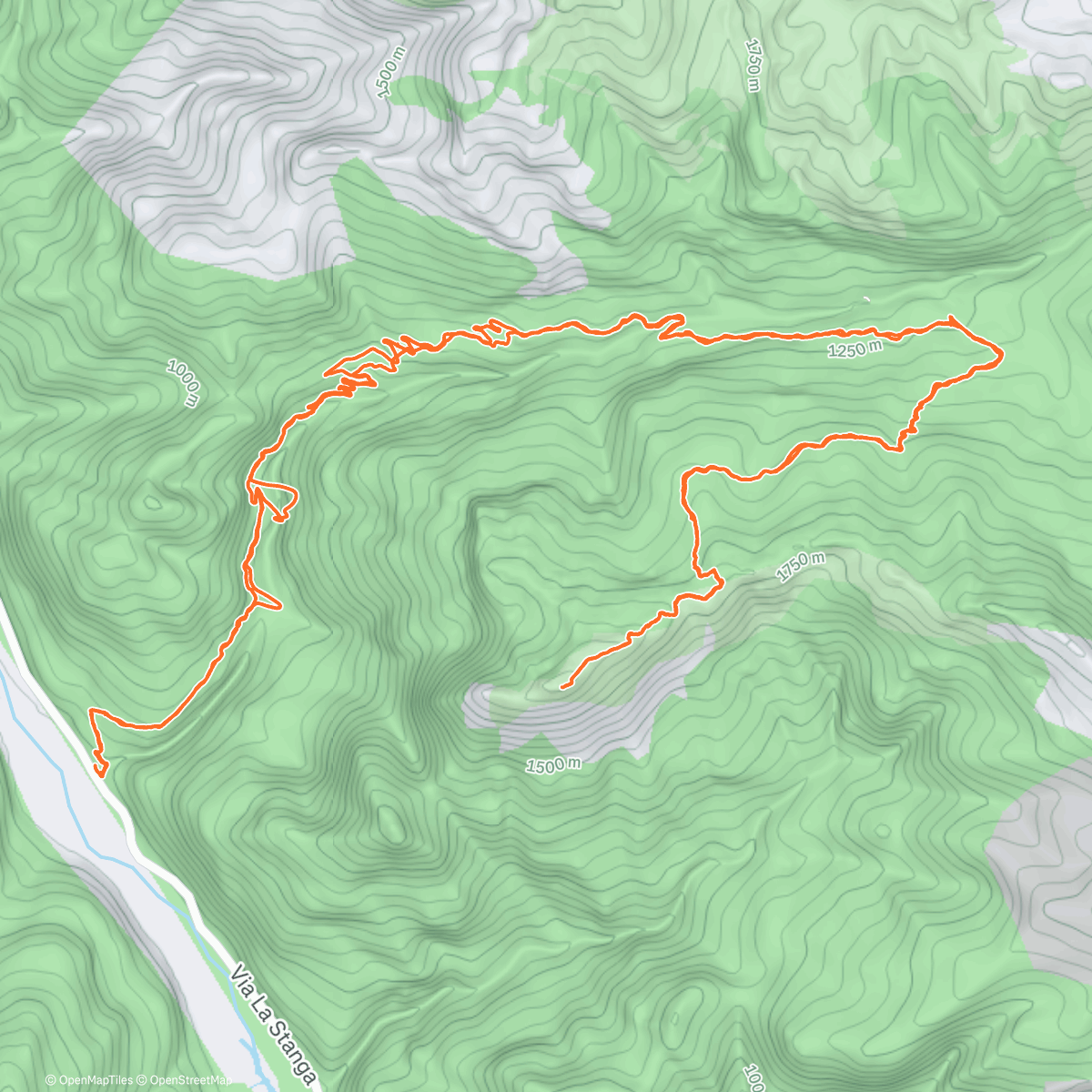 Map of the activity, Monte Coro (con la neve)