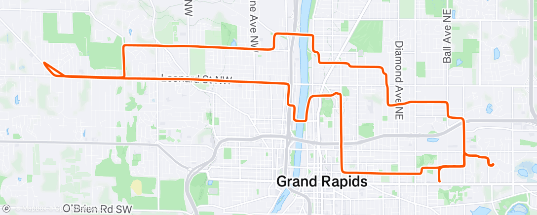 Map of the activity, Thursday Night Ride