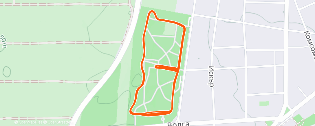 Map of the activity, Afternoon Run
