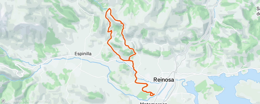 Map of the activity, Bicicleta de montaña matutina