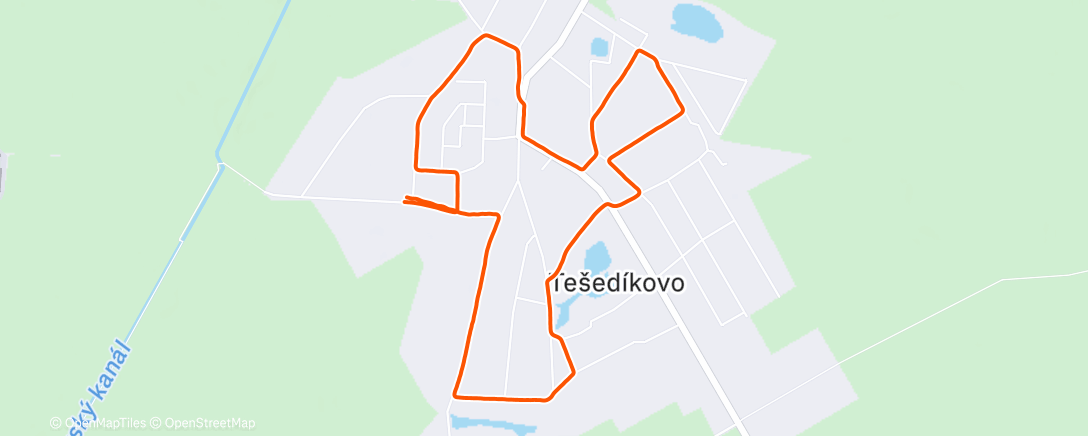 Map of the activity, 70/30 šmýkanie vs beh🤣