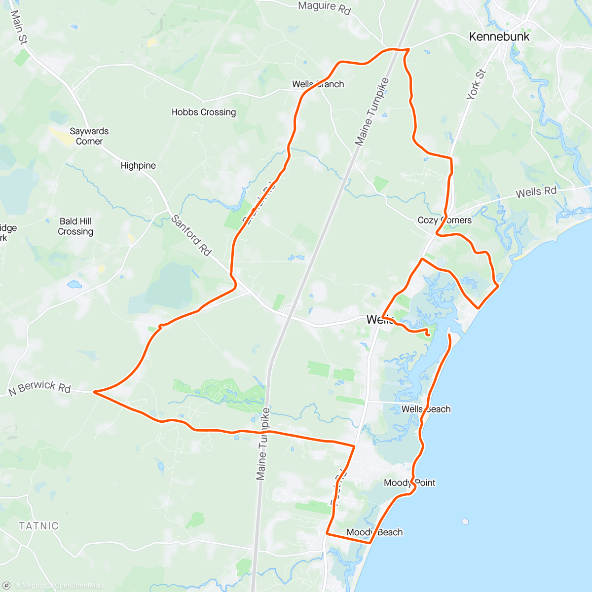 Map of the activity, Maine Coast Marathon