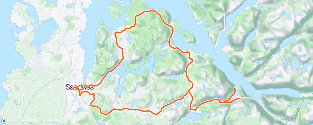 Mapa da atividade, Bakketrening-Hom.såk-Høle-Seldal-Oltesvik-Seldal-Sviland-Melshei